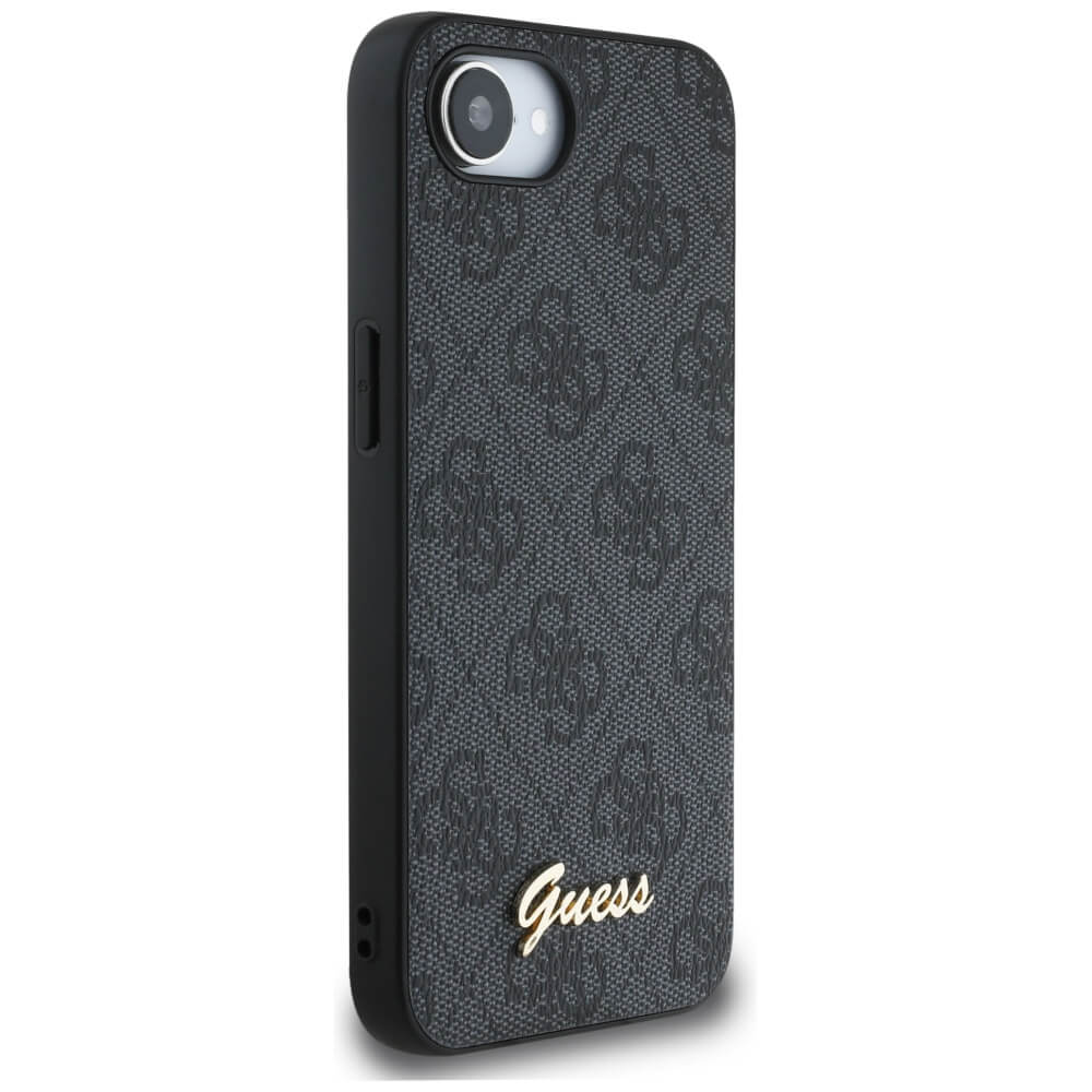 Guess iPhone 16e - 4G Script Logo - Θήκη με Επένδυση Συνθετικού Δέρματος - Black - GUHMPSE4HG4SHK