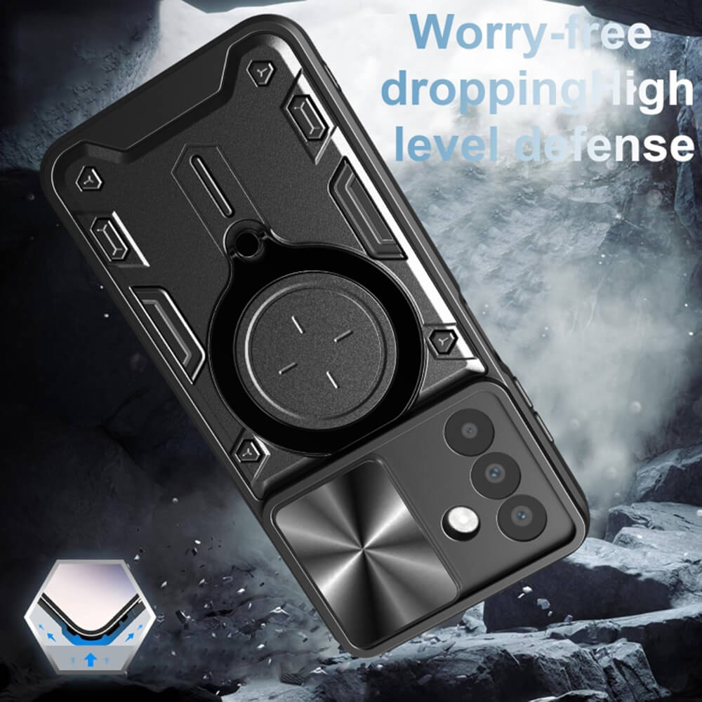 Techsuit Samsung Galaxy A26 5G - CamGuard Pro - Σκληρή Θήκη με Προστασία Καμερών και Δαχτυλίδι Συγκράτησης - Black