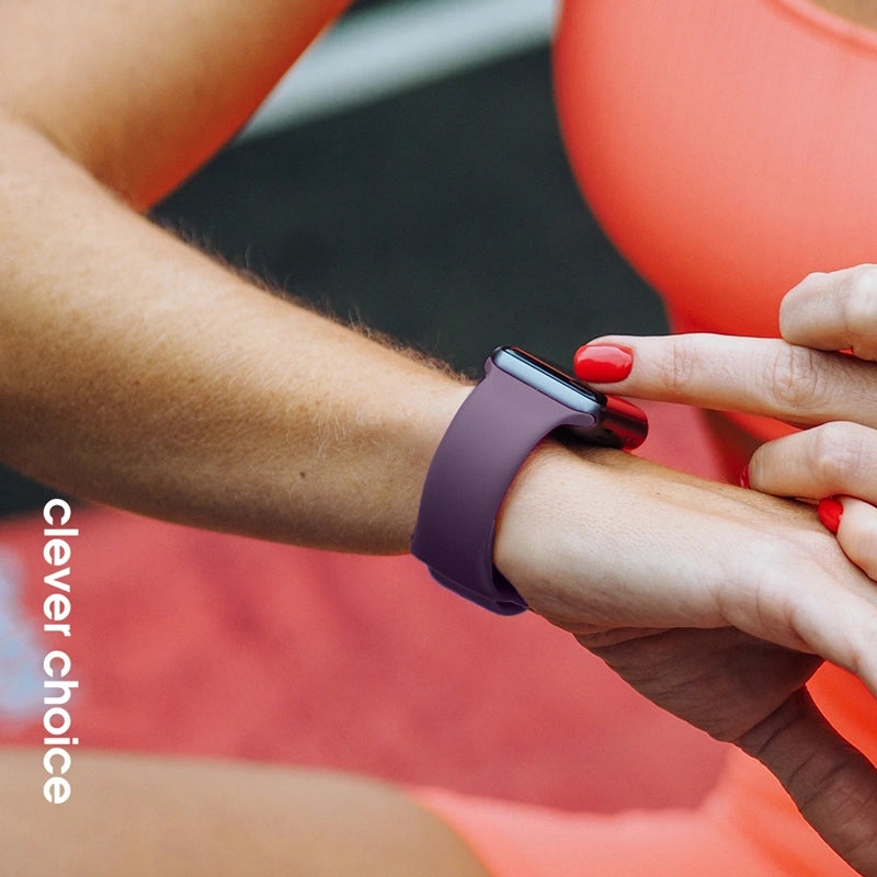 Crong Λουράκι Apple Watch 2/3/4/5/6/7/8/9/10/11 - SE (1/2/3) - 38/40/41/42mm Σιλικόνης - Liquid Strap - Plum