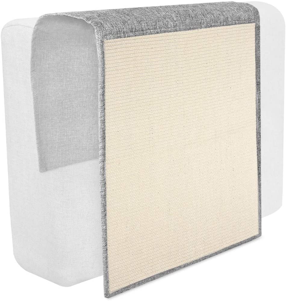 Navaris Cat Scratch Mat Sofa Shield - Προστατευτικό Καναπέ από Γρατζουνιές Γάτας - 130 x 45 cm - Light Grey - White - 45105.25.02