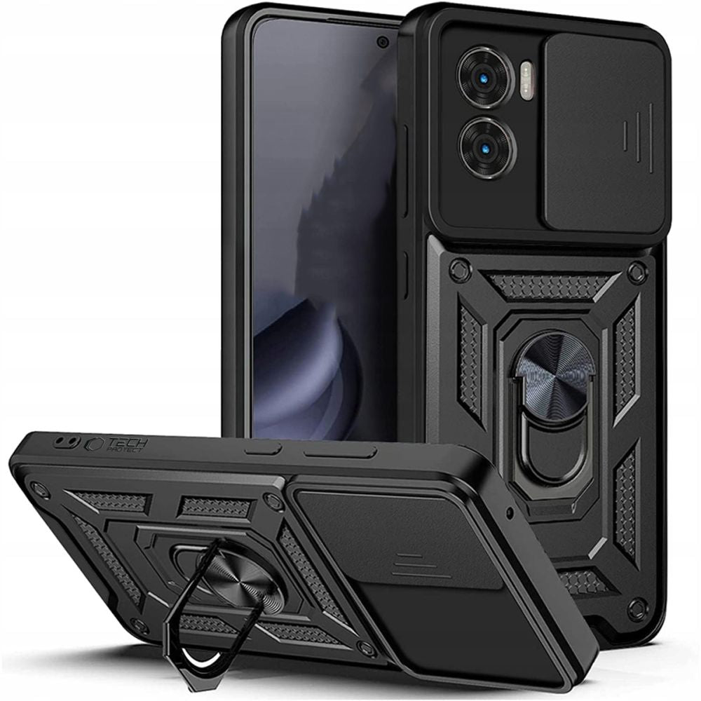 Tech-Protect Xiaomi Poco X7 Pro 5G Camshield Pro Σκληρή Θήκη με Πλαίσιο Σιλικόνης και Δαχτυλίδι Συγκράτησης - Black