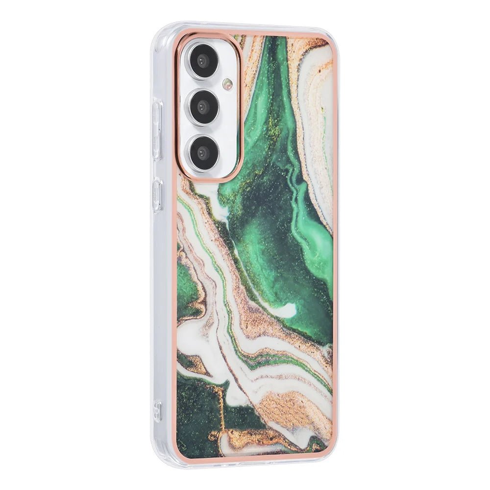 Tuniq Samsung Galaxy A35 5G - Σκληρή Θήκη με Πλαίσιο Σιλικόνης - Σχέδιο Μάρμαρο - Πράσινη