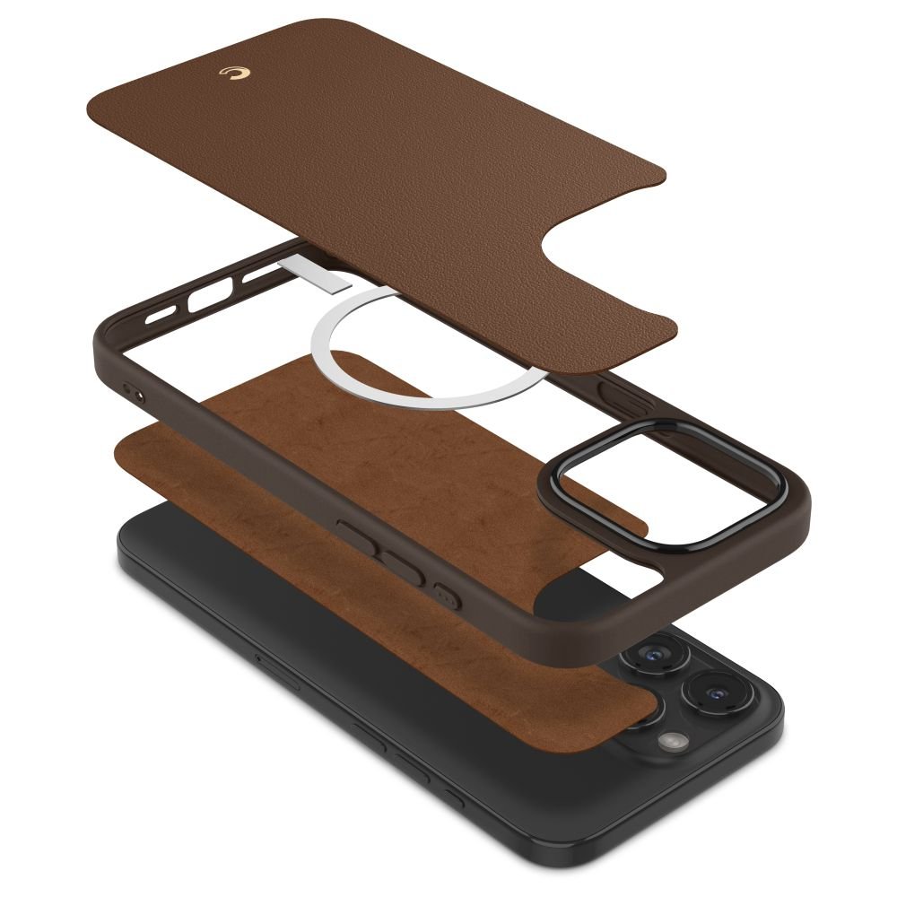 Spigen Cyrill iPhone 15 Pro Max Kajuk Mag Θήκη με Επένδυση Συνθετικού Δέρματος και MagSafe - Saddle Brown