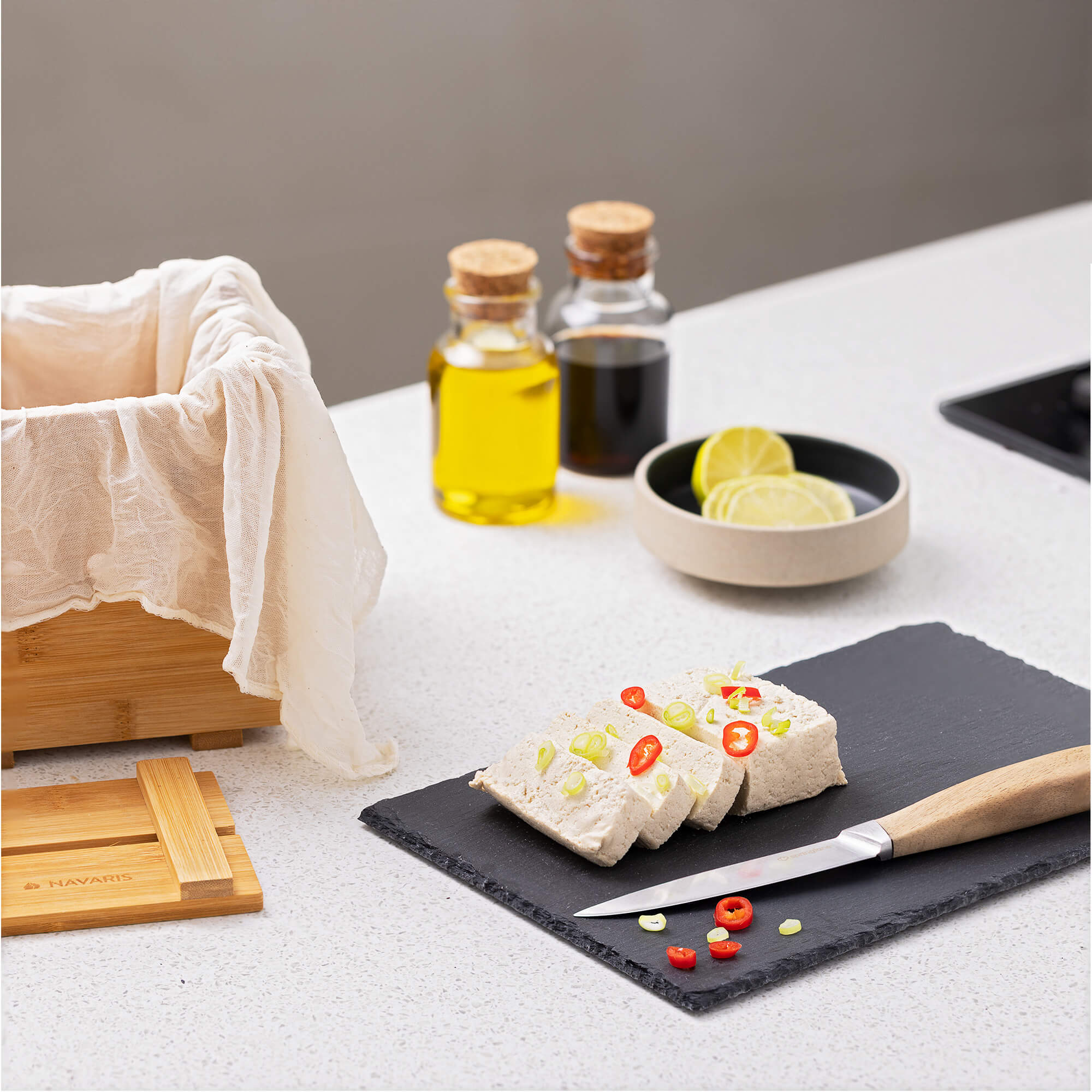 Navaris Παρασκευαστής Τόφου από Μπαμπού - Light Brown - 55921.01