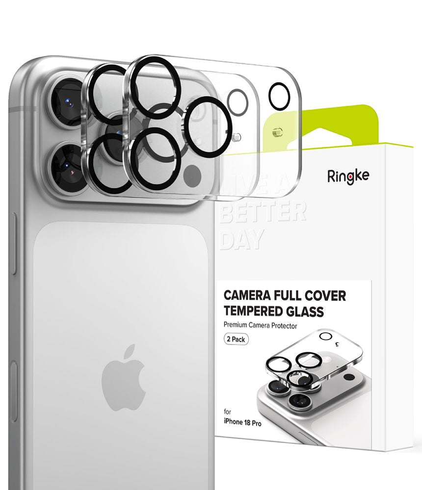 Ringke iPhone 18 Pro - Αντιχαρακτικό Γυαλί για την Κάμερα - Camera Full Cover - 2 Τεμάχια - Clear