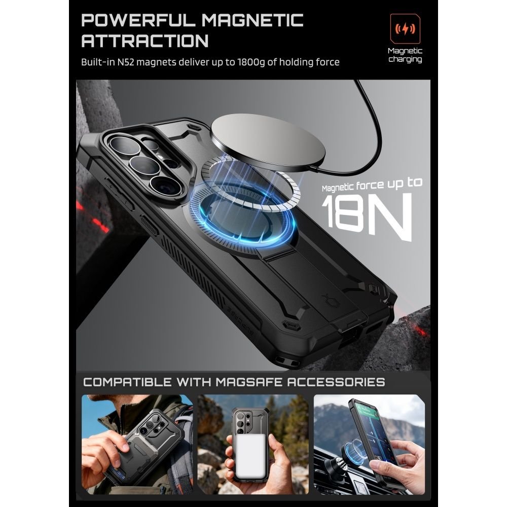 Supcase Samsung Galaxy S26 Ultra - Σκληρή Θήκη MagSafe με Προστασία Οθόνης και Stand - Unicorn Beetle Pro Mag 2 Set - Black