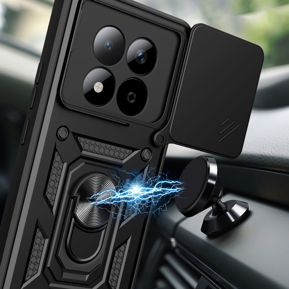 Tech - Protect Xiaomi Redmi Note 15 Pro 5G - Σκληρή Θήκη με Πλαίσιο Σιλικόνης και Δαχτυλίδι Συγκράτησης - Camshield Pro - Matte Black