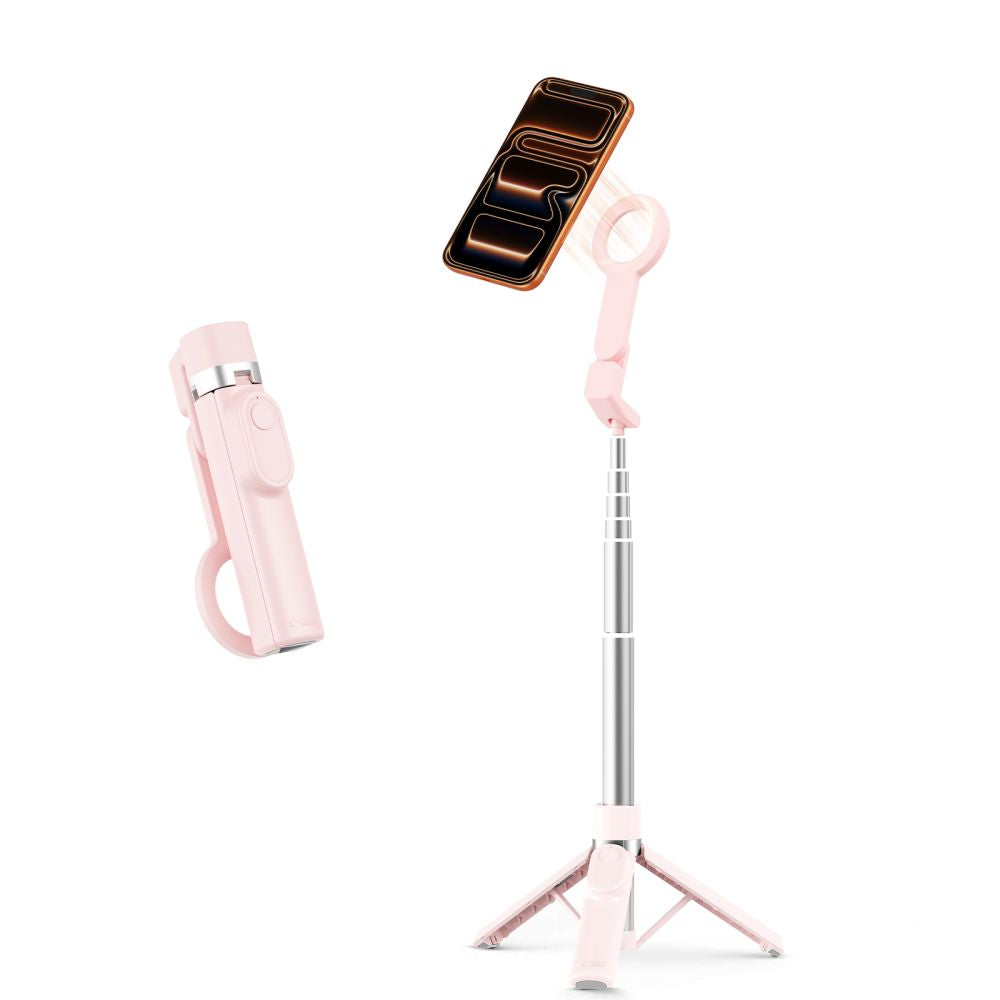 Tech-Protect Ασύρματο MagSafe Bluetooth Selfie Stick με Τρίποδο και Τηλεχειριστήριο - L11S - Pink