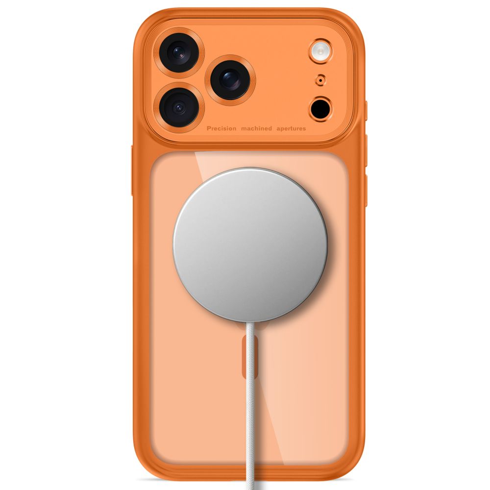 Tech-Protect iPhone 18 Pro / iPhone 17 Pro - Σκληρή Θήκη με Πλαίσιο Σιλικόνης και MagSafe - MagPeak MagSafe CC - Cosmic Orange / Clear
