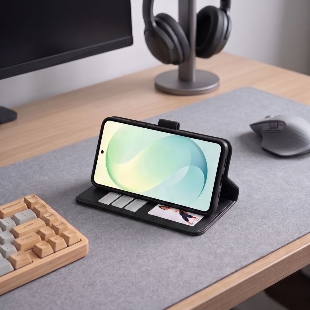 Tech-Protect Samsung Galaxy S26 FE - Θήκη Πορτοφόλι Stand από Δερματίνη - Wallet - Black