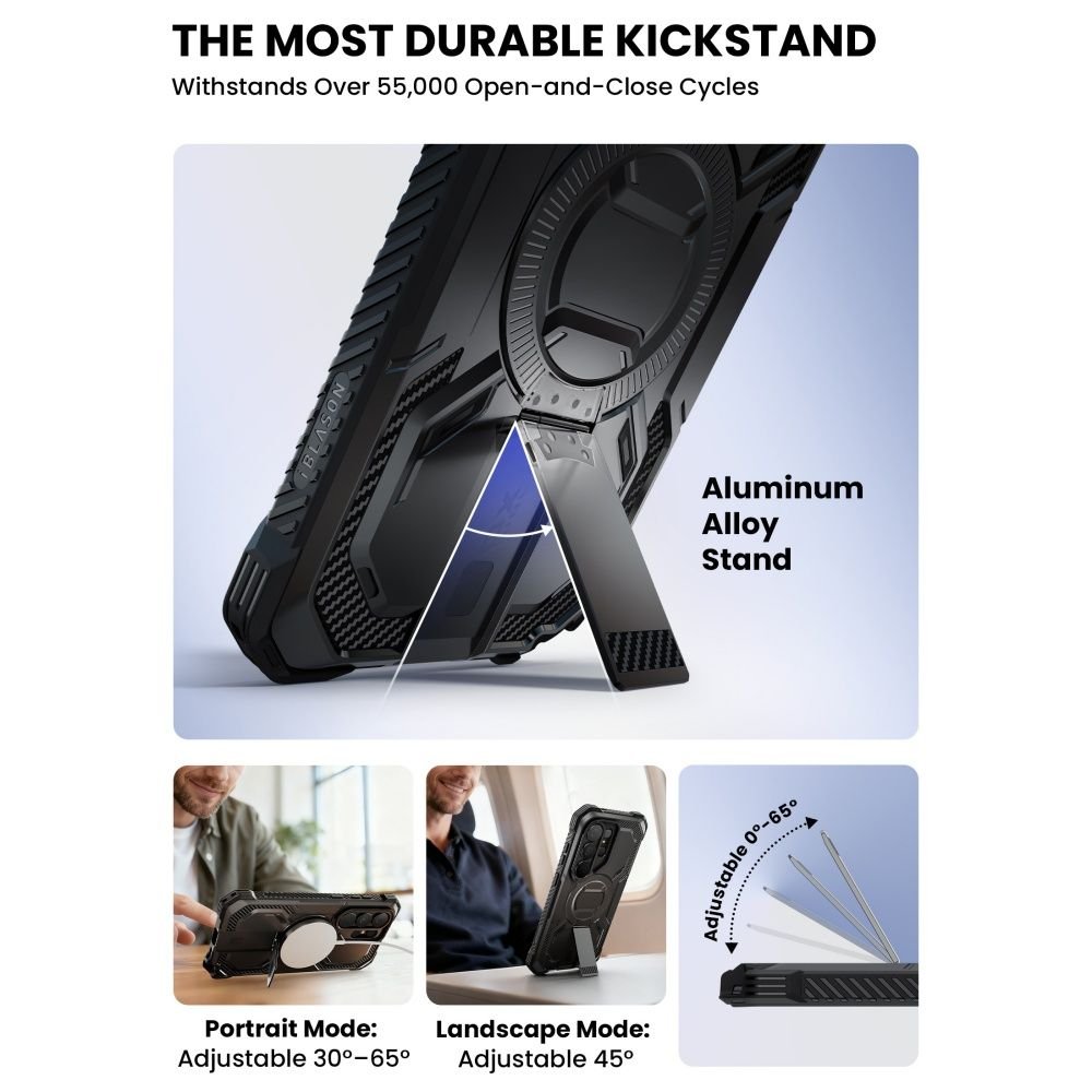 Supcase Samsung Galaxy S26 Ultra - Σκληρή Θήκη με Προστασία Οθόνης και Stand - Armorbox Clip Mag - Black