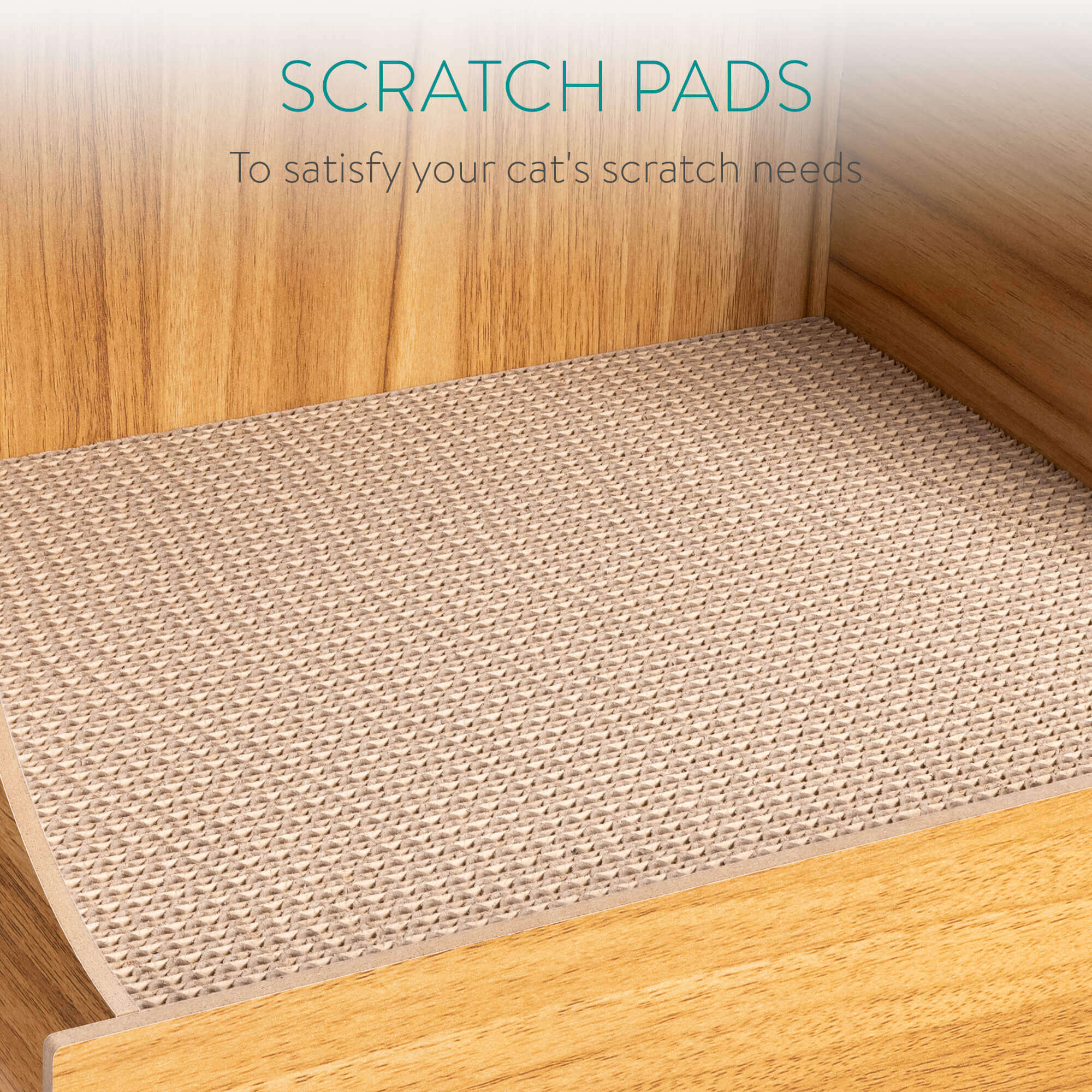 Navaris Σπίτι για Γάτες με Χαλάκι Ονυχοδρόμιο - 40,13 x 29,97 x 35,05 cm - Brown - 54973.01