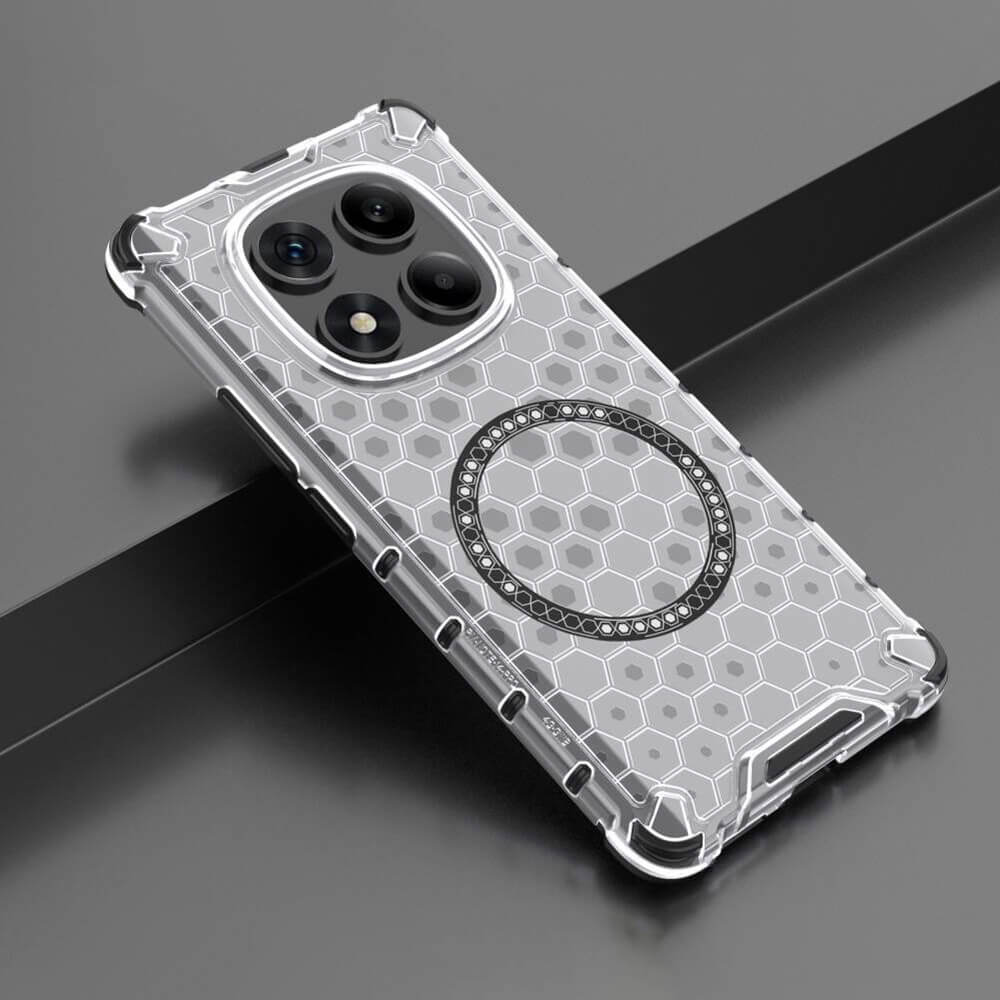 Techsuit Xiaomi Redmi Note 14 Pro+ 5G Honeycomb Shield MagSafe Σκληρή Θήκη με Πλαίσιο Σιλικόνης - White