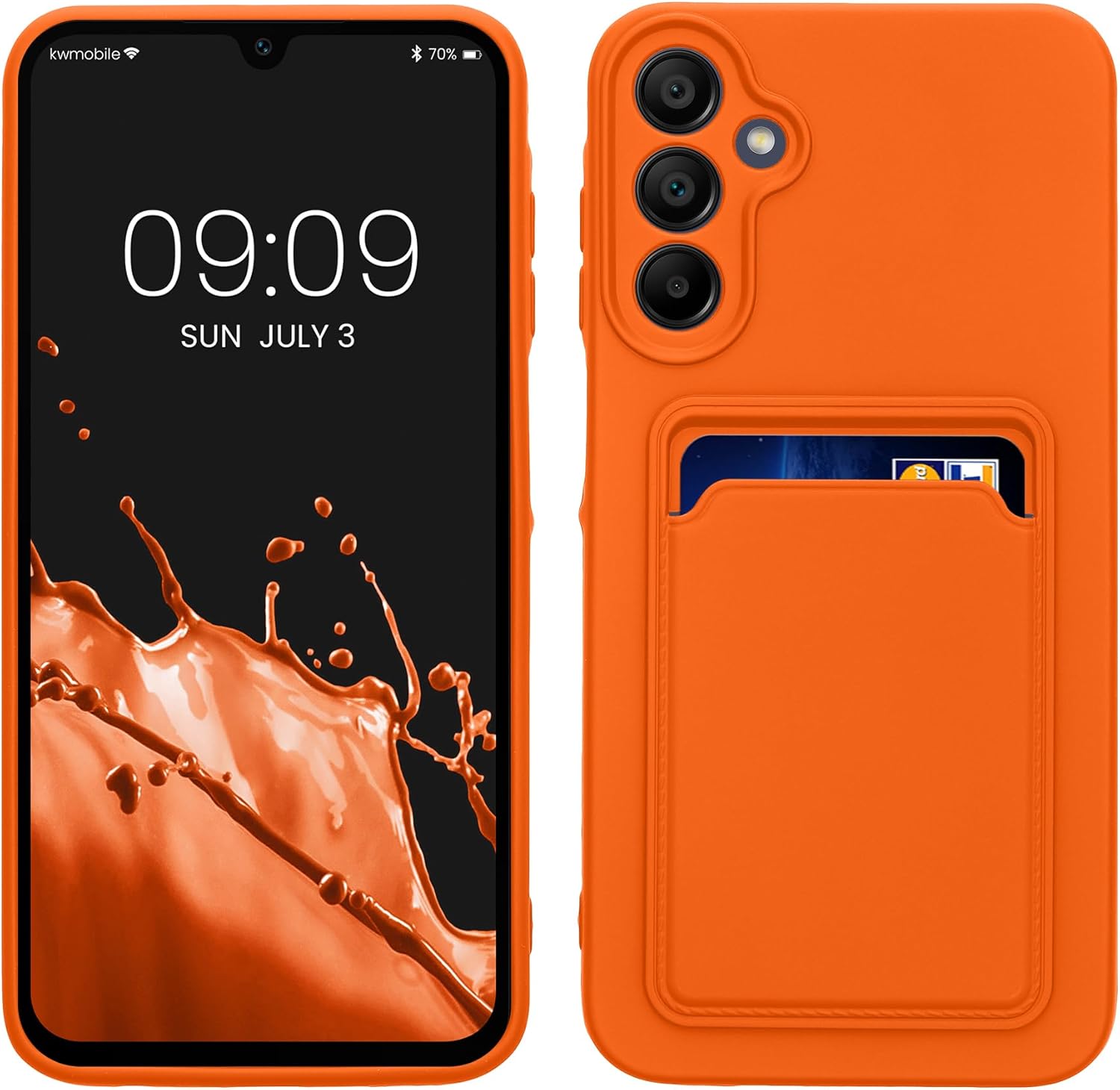 KW Samsung Galaxy A15 4G / A15 5G Θήκη Σιλικόνης TPU με Υποδοχή για Κάρτα - Orange