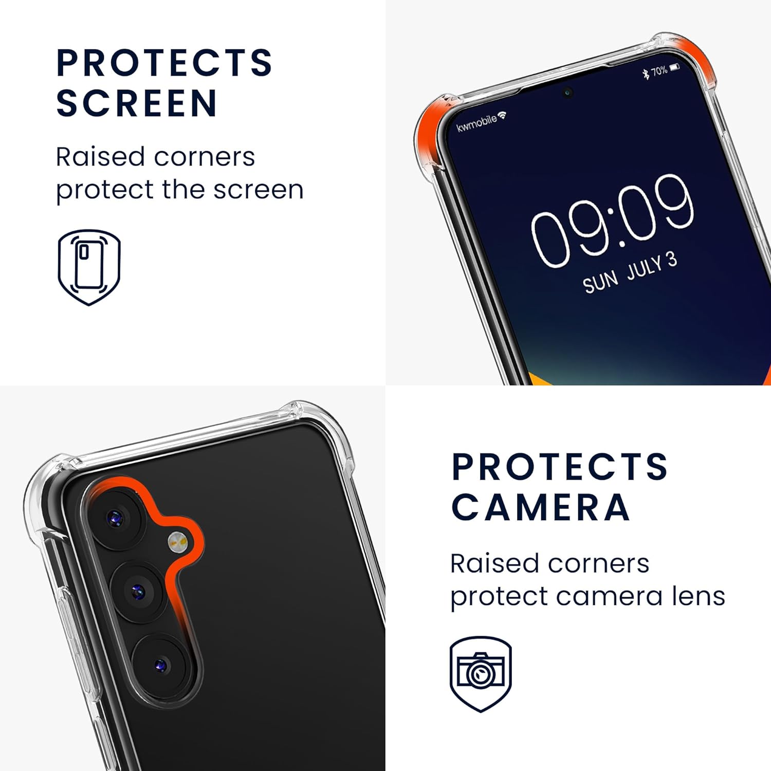 KW Samsung Galaxy S24+ Θήκη Σιλικόνης TPU με Λουράκι - Διάφανη / Black