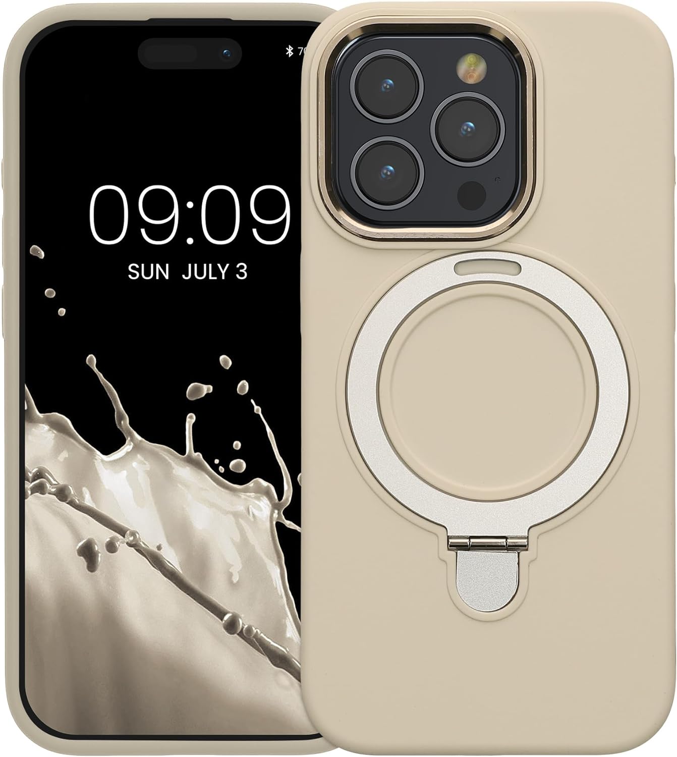 Kalibri iPhone 15 Pro Θήκη Σιλικόνης με MagSafe / Stand - Moon Glow