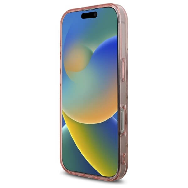 Guess iPhone 16 Pro Max - IML Peony On 4G Background MagSafe - Θήκη με Επένδυση Συνθετικού Δέρματος - Pink - GUHMP16XH4PYEEP