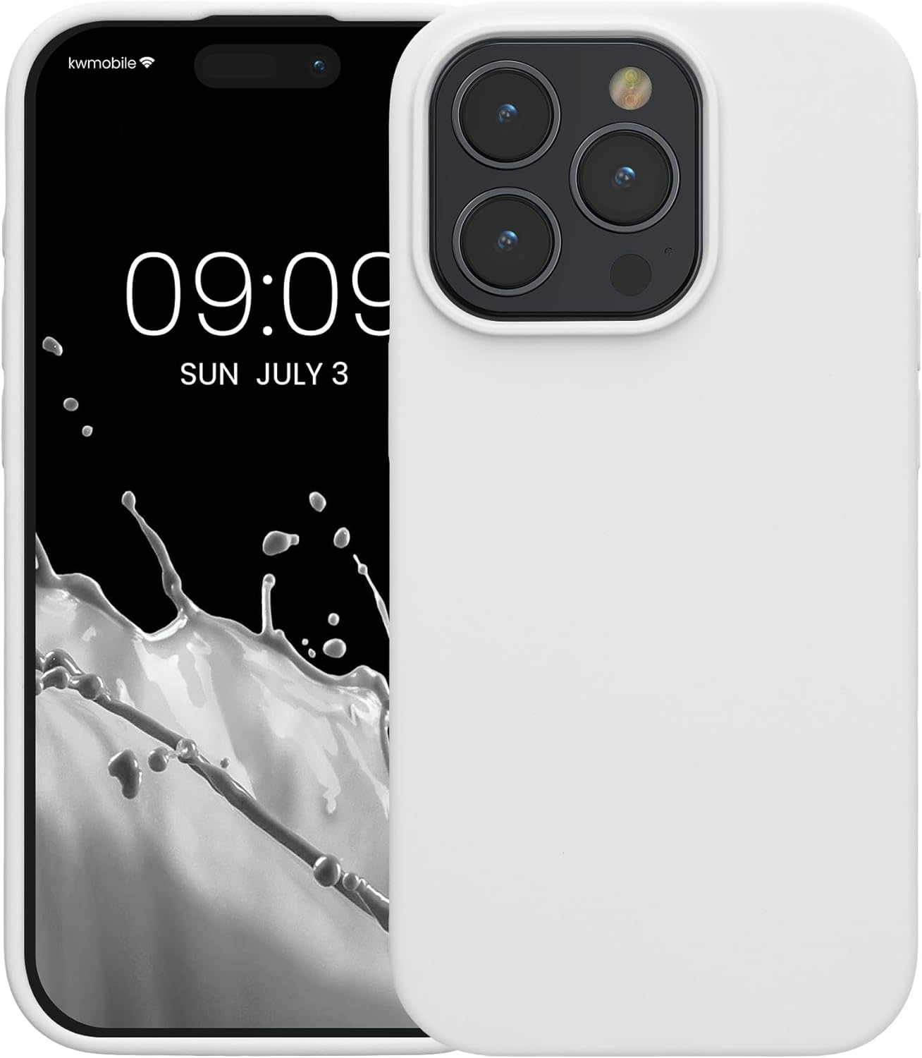 KW iPhone 15 Pro Θήκη Σιλικόνης Rubberized TPU - White