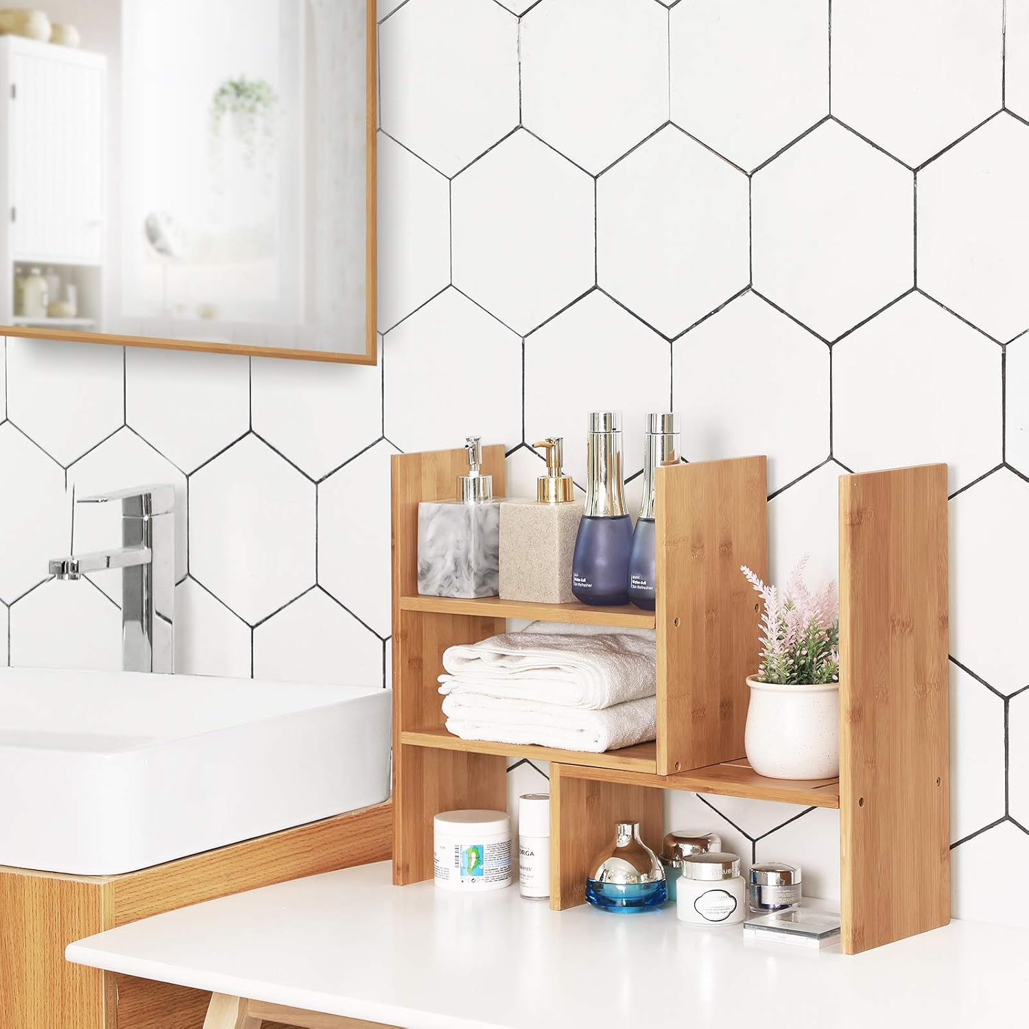 Songmics Βάση Οργάνωσης Γραφείου από Μπαμπού - Natural Bamboo - OFS45NL