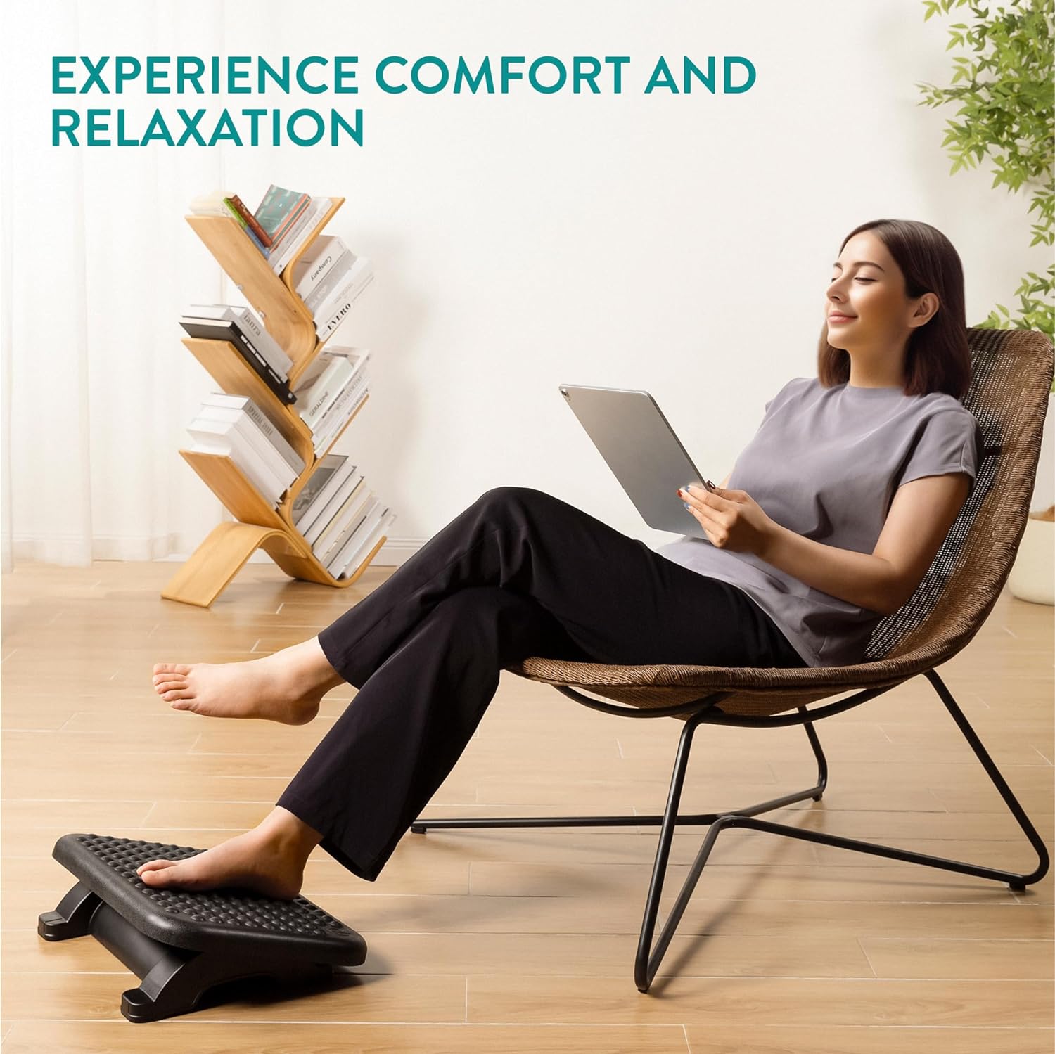 Navaris Υποπόδιο Γραφείου / Gaming - Ρυθμιζόμενο Ύψος 0-18° - Black - 61710.01