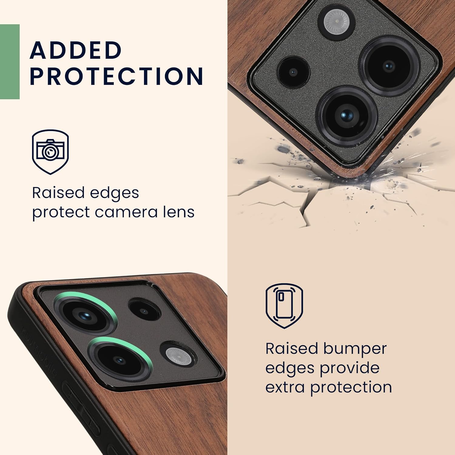 KW Xiaomi Redmi Note 13 Pro 5G / Poco X6 5G Θήκη από Φυσικό Ξύλο - Design Vintage Compass - Dark Brown / Mother of Pearl