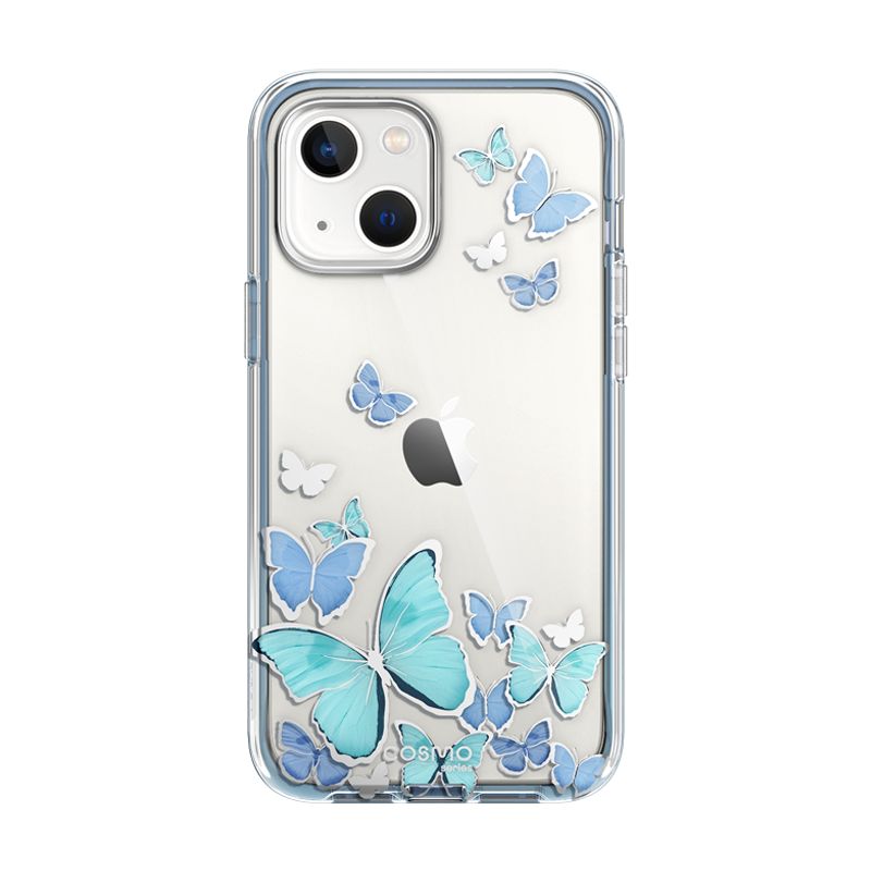 i-Blason iPhone 14 Plus Cosmo Σκληρή Θήκη με Πλαίσιο Σιλικόνης και Προστασία Οθόνης - Blue Fly