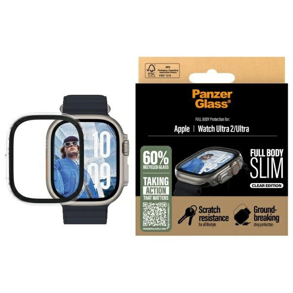 PanzerGlass Θήκη Apple Watch Ultra (1/2/3) - 49mm - Full Body Slim με Προστασία Οθόνης - Διάφανη