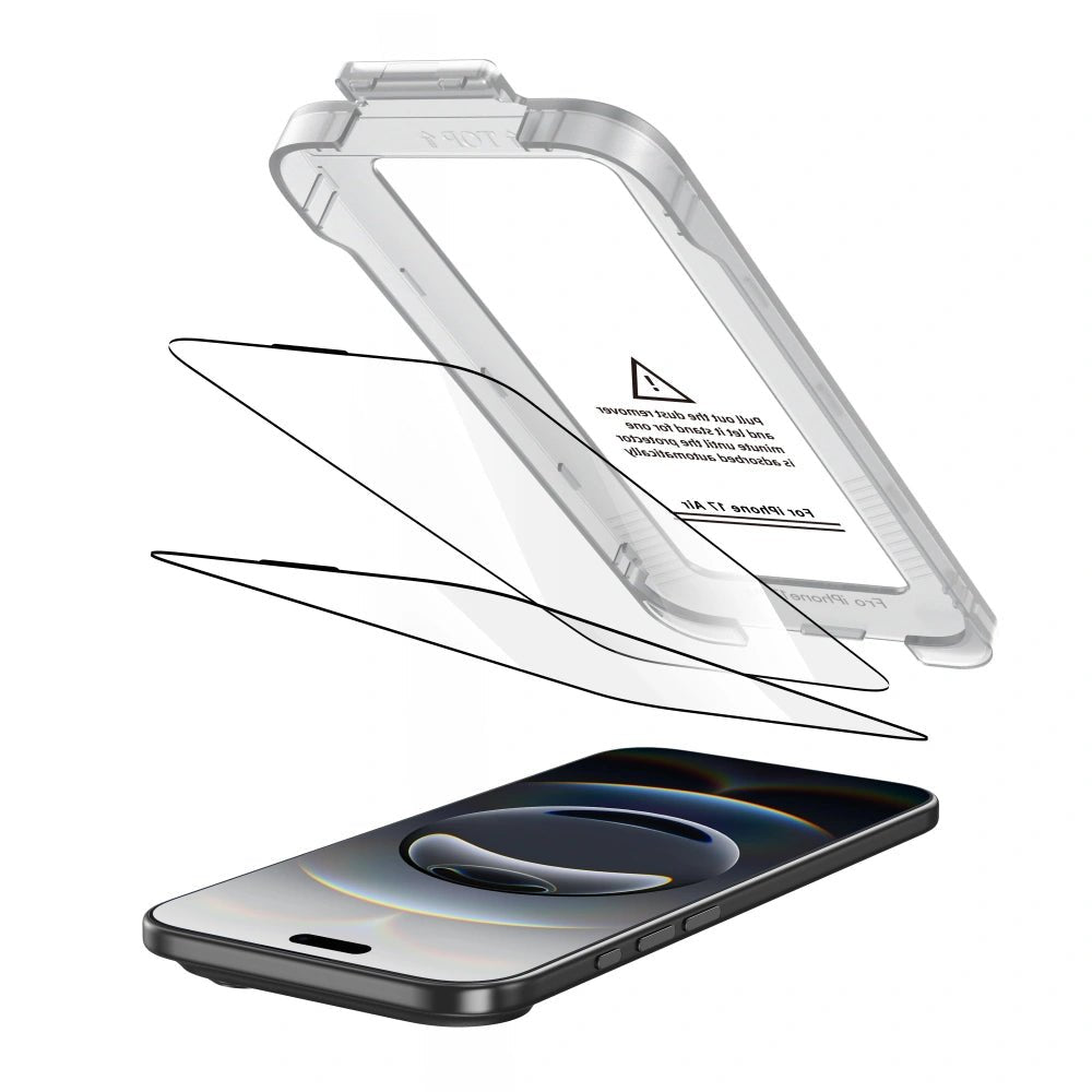 Tech - Protect iPhone Air - Quick Set+ - Σετ με 2 Full Screen Αντιχαρακτικά Γυαλιά Οθόνης με Οδηγό Τοποθέτησης - Black