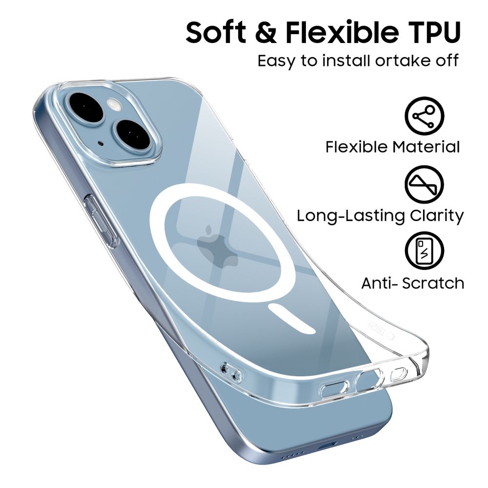 Tech-Protect iPhone 13 / 14 Flexair Θήκη Σιλικόνης TPU με MagSafe - Διάφανη