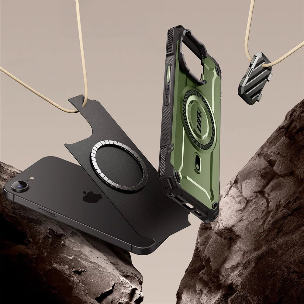 Supcase iPhone 16e UB XT Mag Σκληρή Θήκη με Ανοιγόμενο Κάλυμμα Κάμερας / Stand και Magsafe - Green