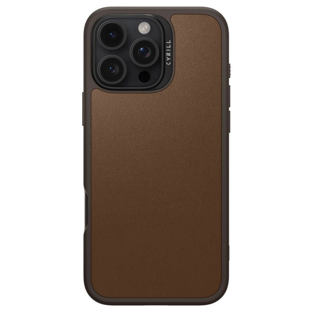 Spigen Cyrill iPhone 16 Pro Kajuk Mag Θήκη με Επένδυση Συνθετικού Δέρματος και MagSafe - Saddle Brown