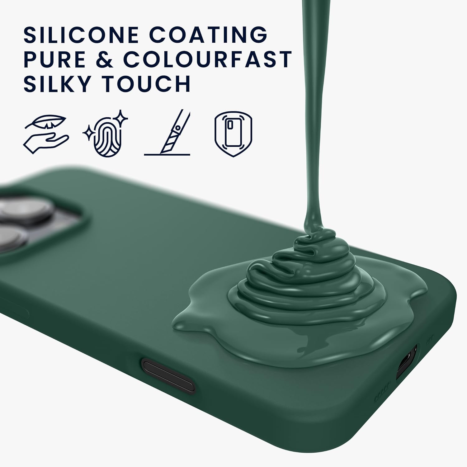 KW iPhone 16 Pro Max Θήκη Σιλικόνης Rubberized TPU - Forest Green