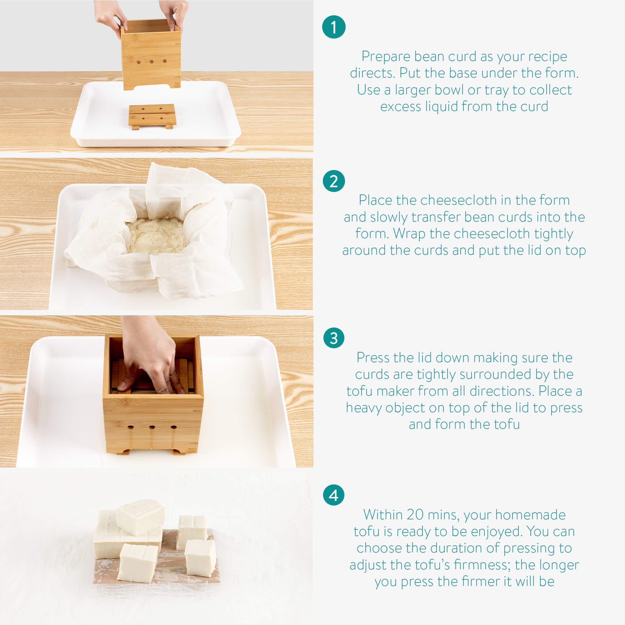 Navaris Παρασκευαστής Τόφου από Μπαμπού - Light Brown - 55921.01