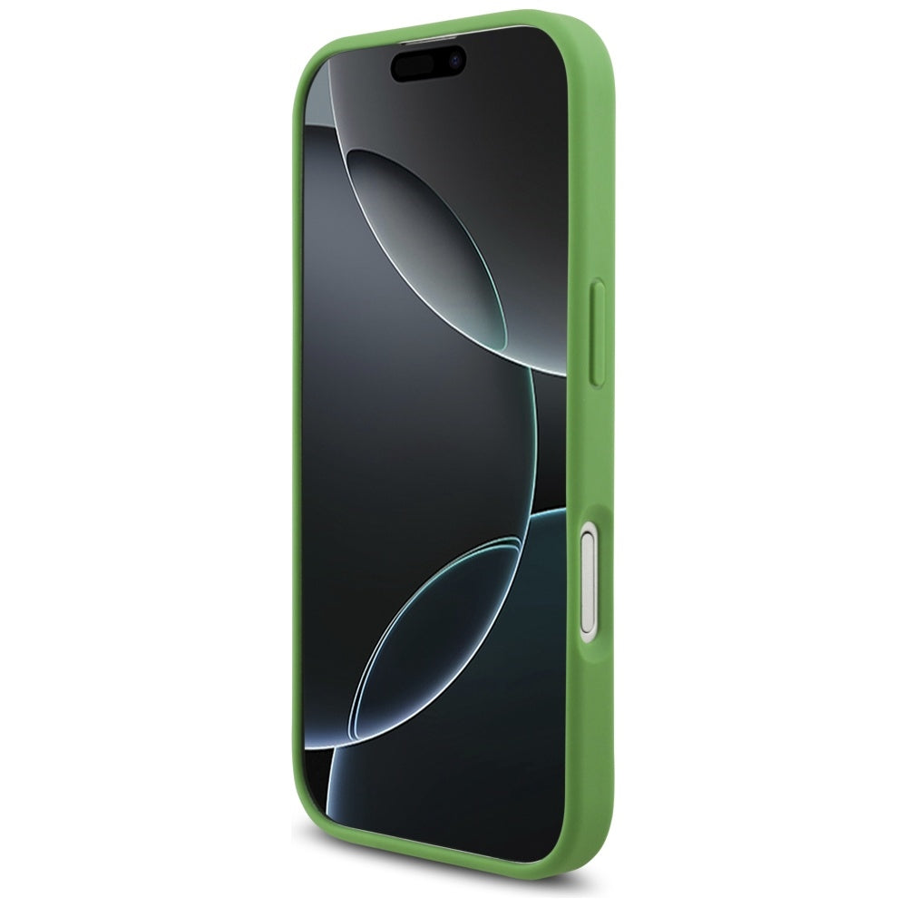 Lacoste iPhone 17 - Iconic Petit Pique Woven Logo MagSafe - Σκληρή Θήκη με Πλαίσιο Σιλικόνης - Green