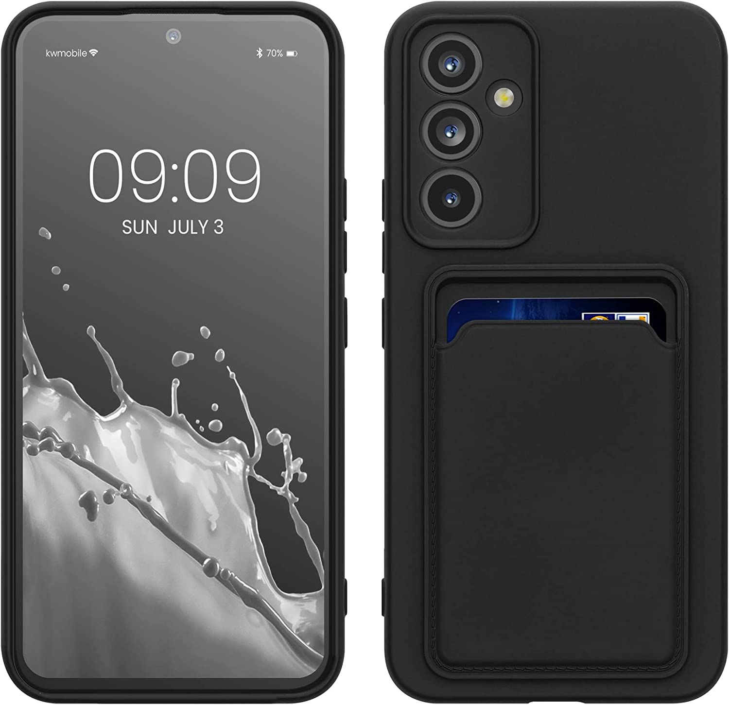 KW Samsung Galaxy A54 5G Θήκη Σιλικόνης TPU με Υποδοχή για Κάρτα - Black - 61354.01