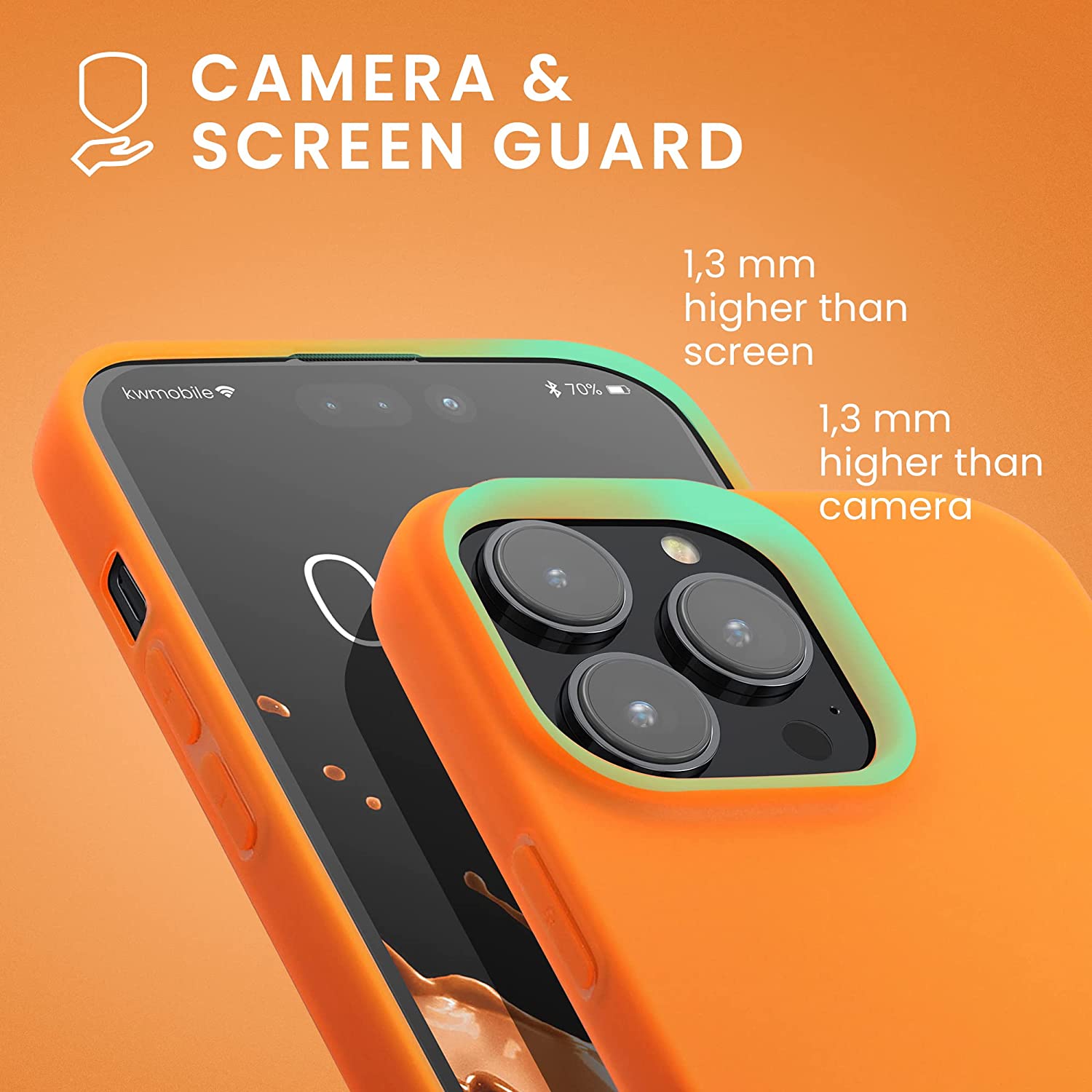 KW iPhone 14 Pro Max Λεπτή Θήκη Σιλικόνης TPU - Neon Orange - 59078.69