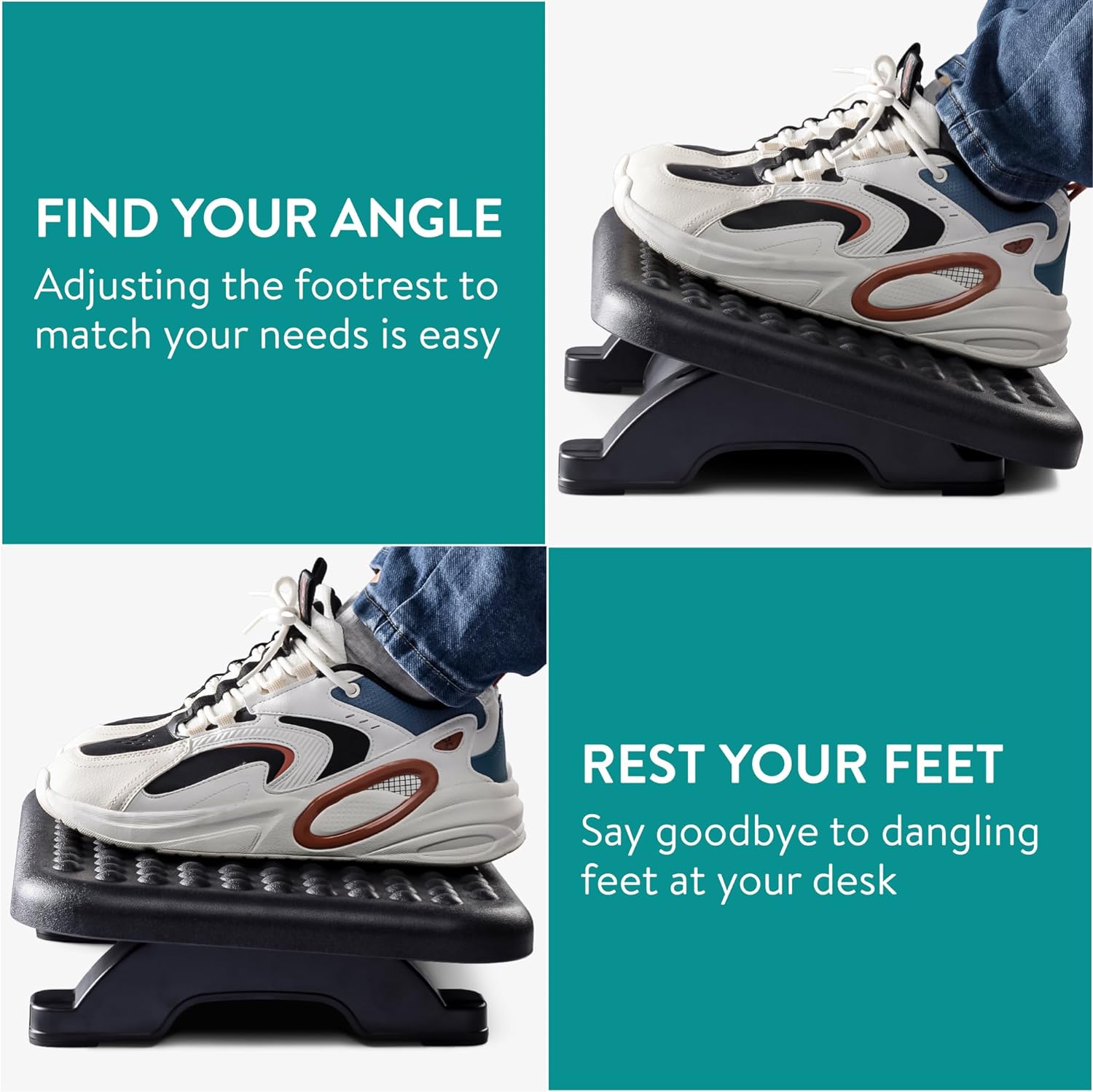 Navaris Υποπόδιο Γραφείου / Gaming - Ρυθμιζόμενο Ύψος 0-18° - Black - 61710.01