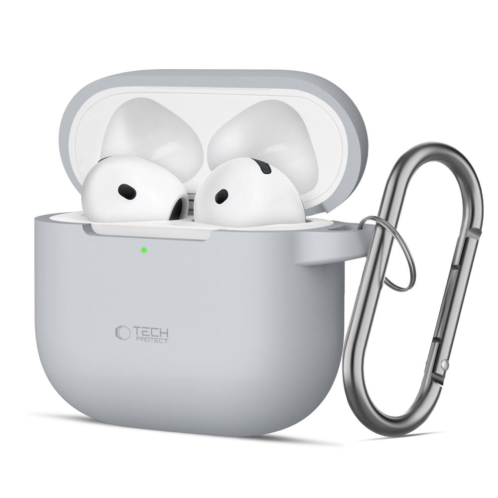 Tech-Protect AirPods 4 Θήκη Σιλικόνης - Silicone Hook - Crayon Grey