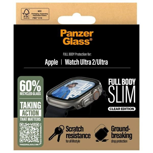 PanzerGlass Θήκη Apple Watch Ultra (1/2/3) - 49mm - Full Body Slim με Προστασία Οθόνης - Διάφανη