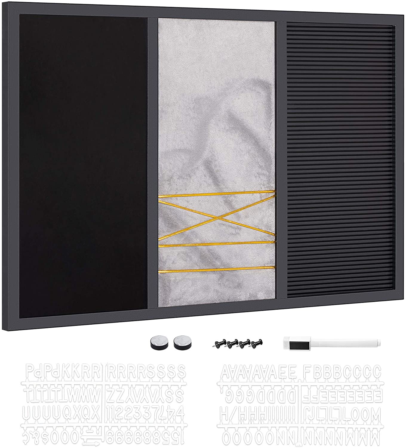 Navaris Combination Whiteboard - Πίνακας Ανακοινώσεων - 60 x 40cm - Black - 53028.01.6