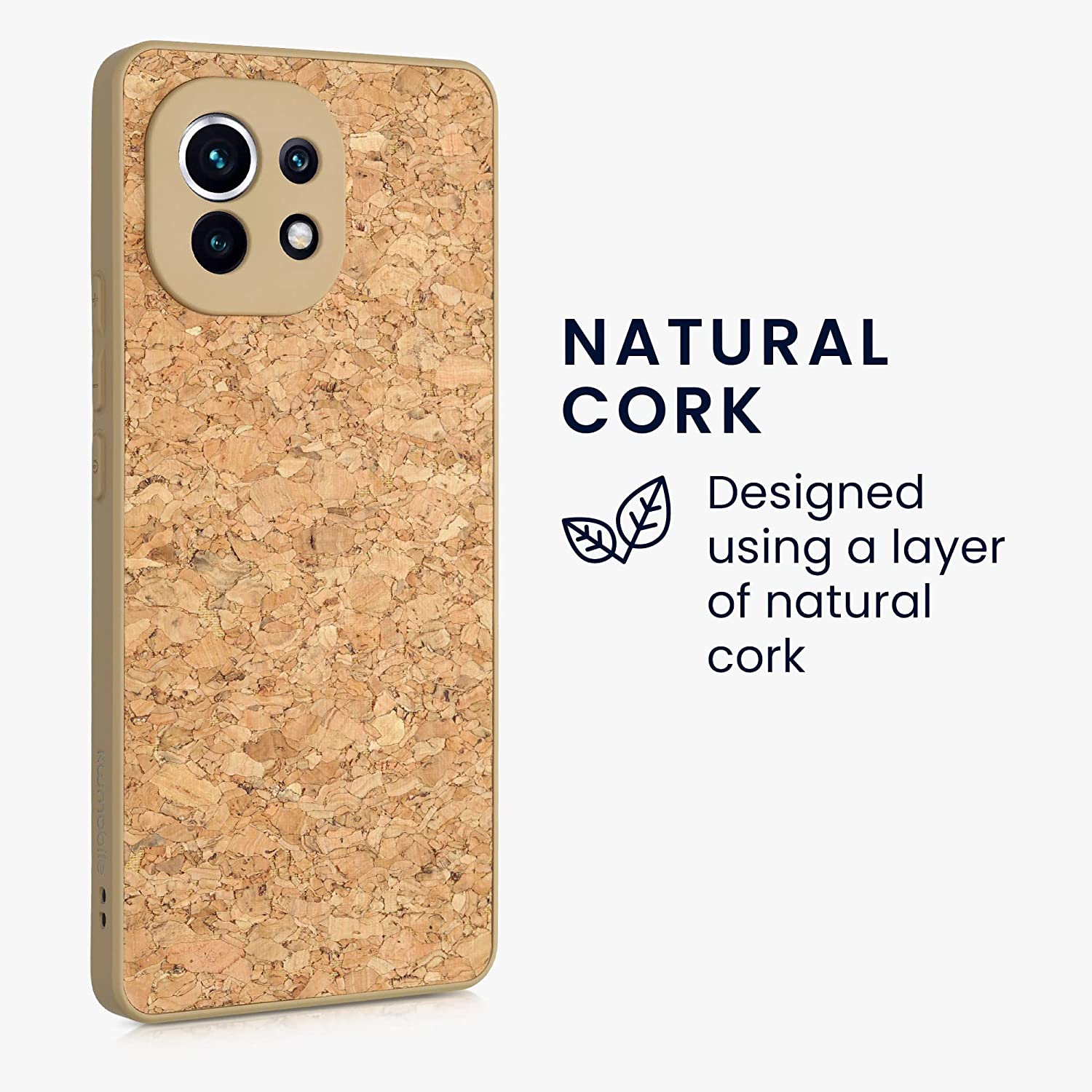 KW Xiaomi Mi 11 Σκληρή Θήκη από Φελλό με Πλαίσιο Σιλικόνης - Light Brown - 56356.24