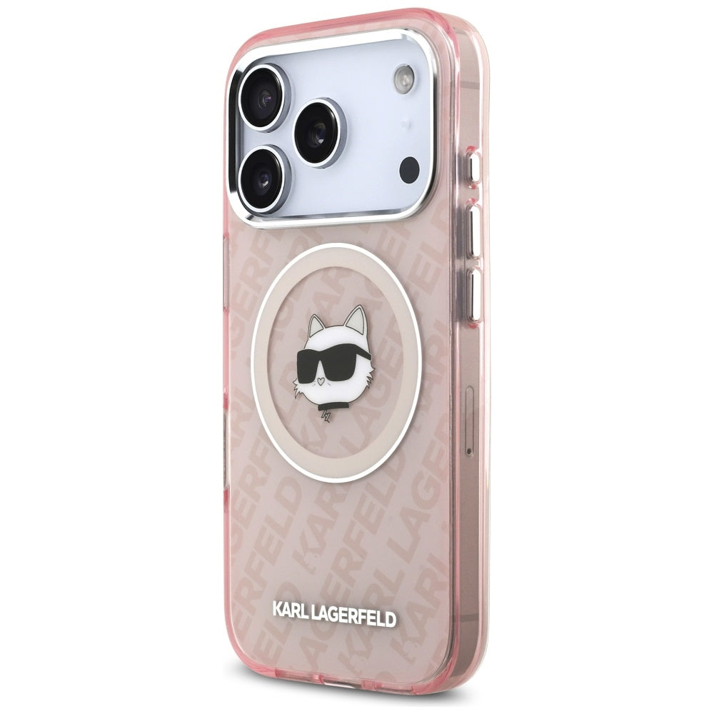 Karl Lagerfeld iPhone 17 Pro - IML Choupette Head Logo MagSafe - Σκληρή Θήκη με Πλαίσιο Σιλικόνης - Pink - KLHMP17LHMKBCHOP