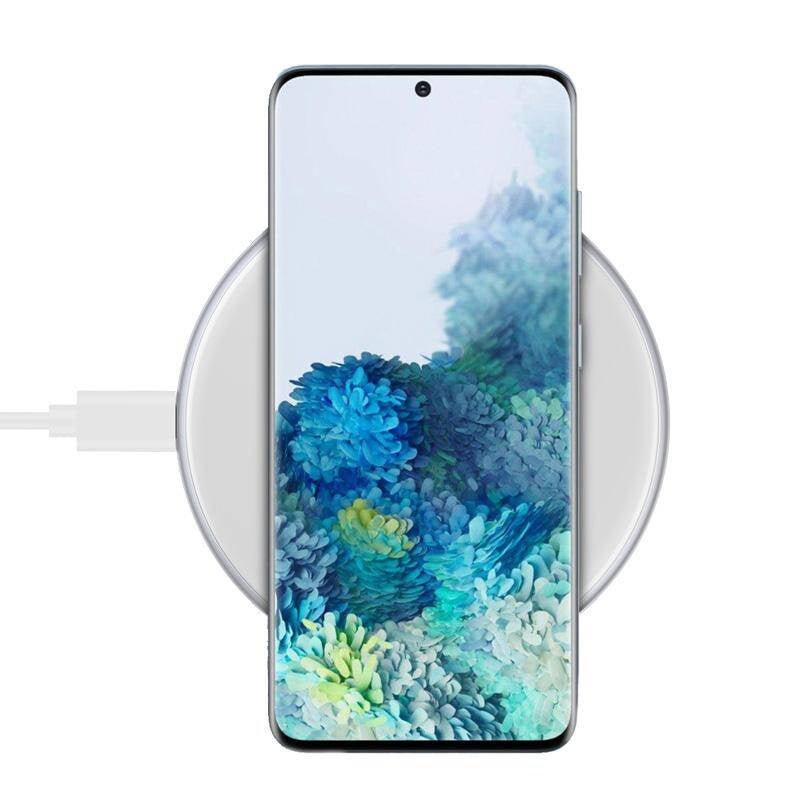 Crong PowerSpot 15W Ασύρματος Φορτιστής Qi με Καλώδιο Type - C σε Type - C - Silver / White