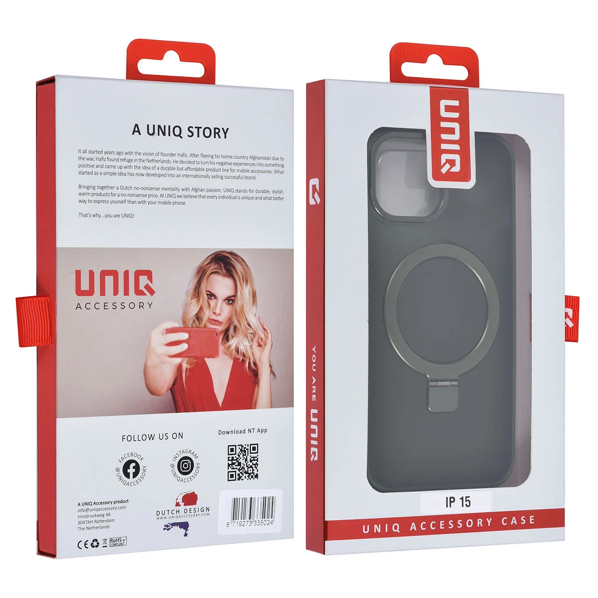 Tuniq iPhone 15 - MagSafe Σκληρή Θήκη με Δαχτυλίδι Συγκράτησης - Green