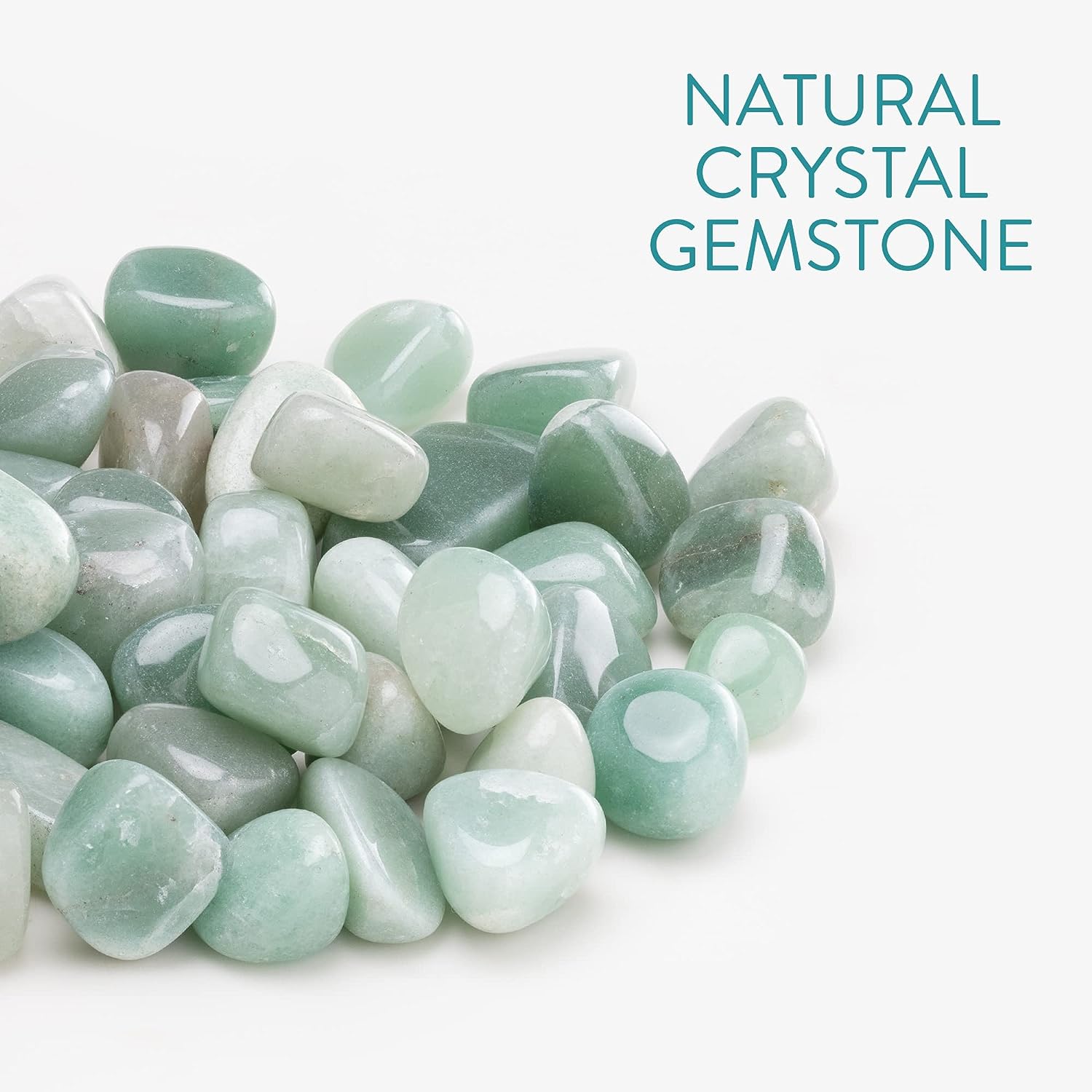 Navaris Γυάλινο Μπουκάλι Νερού με Πέτρες Αβεντουρίνης και Θήκη - BPA FREE - 420ml - Aventurine Stone - 53150.06