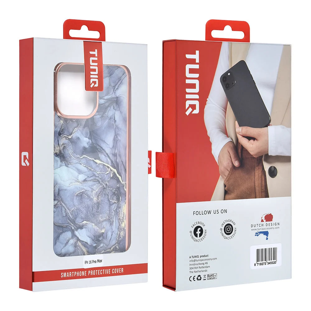 Tuniq iPhone 16 Pro Max Silicone Θήκη Σιλικόνης - Marble / Grey