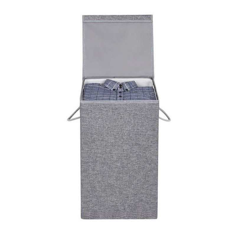 Songmics Υφασμάτινο Καλάθι Απλύτων με Μαγνητικό Καπάκι - 85L - Grey - LCB01G