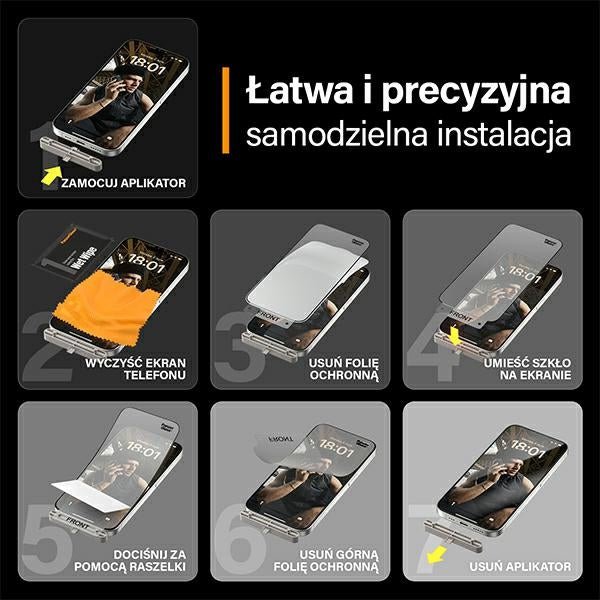 PanzerGlass iPhone 15 Pro Matrix D3O Ultra - Wide Fit Easy Aligner 6H Ευλύγιστο Αντιχαρακτικό Γυαλί Οθόνης - Black