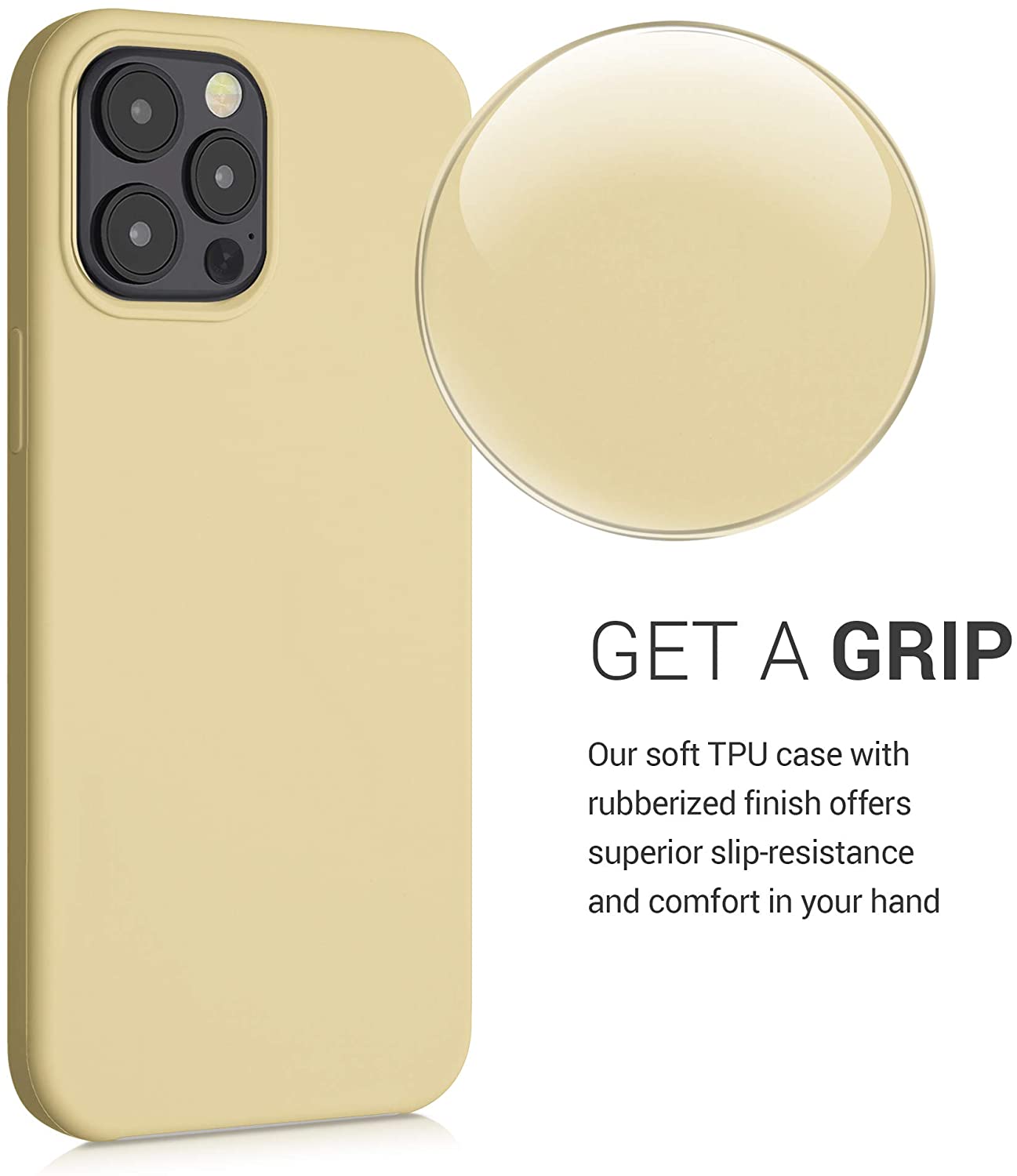 KW iPhone 12 Pro Max Θήκη Σιλικόνης Rubber TPU - Light yellow - 52644.158