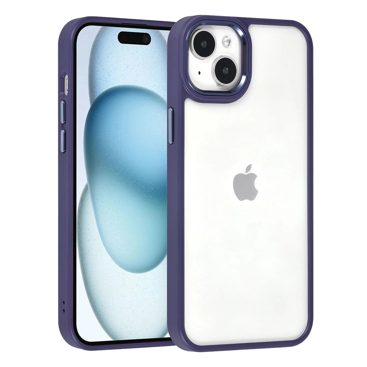 Tuniq iPhone 15 Plus / 14 Plus - Σκληρή Θήκη με Πλαίσιο Σιλικόνης - Μοβ / Διάφανο